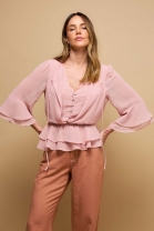 Camisa com Transparência Rosa