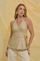 Blusa Frente Única Bege