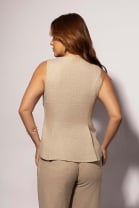 Blusa com Decote em V Off White