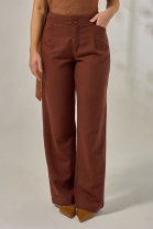Calça Cós Alto Marrom 