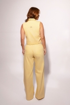 Conjunto de Calça e Colete Cropped Amarelo