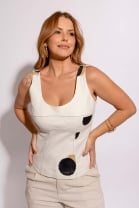 Blusa sem Mangas Off White