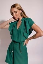 Conjunto de Short e Blusa com Babados Verde