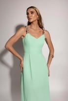 Vestido Longo com Fenda Lateral Verde