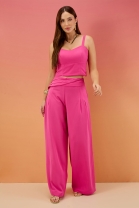Conjunto de Calça e Cropped Rosa