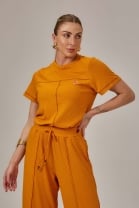 Conjunto de Calça com Amarração e Blusa Laranja