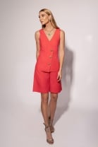 Conjunto de Bermuda e Colete Vermelho