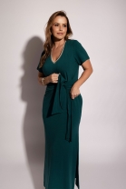 Vestido Longo com Decote em V Verde