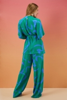 Conjunto de Calça e Kimono Estampado