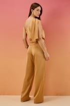 Conjunto de Calça e Blusa Ombro Único Ferrugem