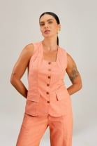 Conjunto de Calça e Colete Laranja