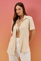 Conjunto de Camisa e Top Cru