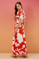 Conjunto de Saia Longa e Camisa Cropped Estampada