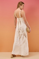 Vestido Longo com Fenda Lateral Estampado