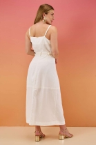 Conjunto de Saia Longa e Blusa Off White
