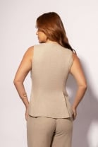 Blusa com Decote em V Off White