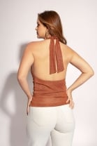 Blusa Frente Única com Brilho Cobre