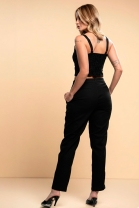 Conjunto de Calça e Cropped Trançado Preto