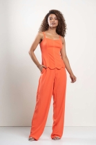 Conjunto de Calça e Blusa Alça Fina Laranja