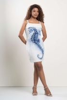 Vestido Curto de Alça Estampado