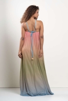 Vestido Longo Al&ccedil;a Floral Degrade 