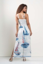 Vestido Longo Laço no Busto Estampado