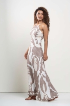 Vestido Longo Cavado Estampado