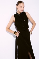 Conjunto de Saia e Colete Cropped Preto