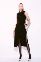 Conjunto de Saia e Colete Cropped Preto