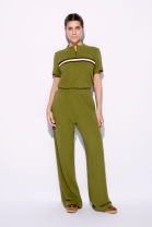 Conjunto de Cal&ccedil;a e Blusa com Z&iacute;per Verde