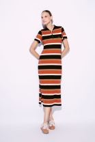 Vestido M&iacute;di Listrado