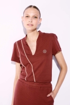 Vestido M&iacute;di com Decote em V Vinho