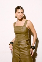 Conjunto de Saia e Cropped Verde