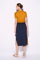 Conjunto de Saia M&iacute;di e Blusa Laranja