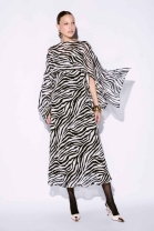 Vestido M&iacute;di com Estampa em Animal Print Zebra