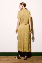 Conjunto de Saia e Cropped de Renda Verde Oliva