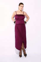 Vestido Longo com Decote Frontal Roxo