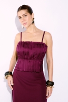 Vestido Longo com Decote Frontal Roxo
