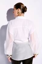 Camisa com Transpar&ecirc;ncia Off White