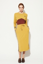 Conjunto Amarelo de Saia e Blusa com Sobreposi&ccedil;&atilde;o