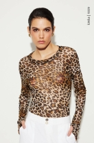 BLUSA DE TULE ESTAMPA DE ON&Ccedil;A