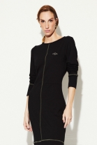 Vestido Mídi Manga Longa Preto