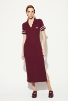 Vestido Mídi com Fenda Lateral Vinho