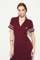 Vestido Mídi com Fenda Lateral Vinho
