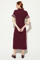 Vestido Mídi com Fenda Lateral Vinho