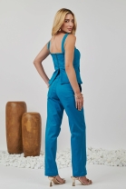 Conjunto de Calça e Blusa de Alça Azul