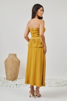 Vestido Longo Tomara que Caia Mostarda