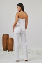Conjunto de Calça e Blusa Tomara que Caia Off White