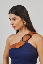 Conjunto de Cal&ccedil;a e Cropped Al&ccedil;a &Uacute;nica Azul