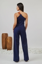 Conjunto de Cal&ccedil;a e Cropped Al&ccedil;a &Uacute;nica Azul